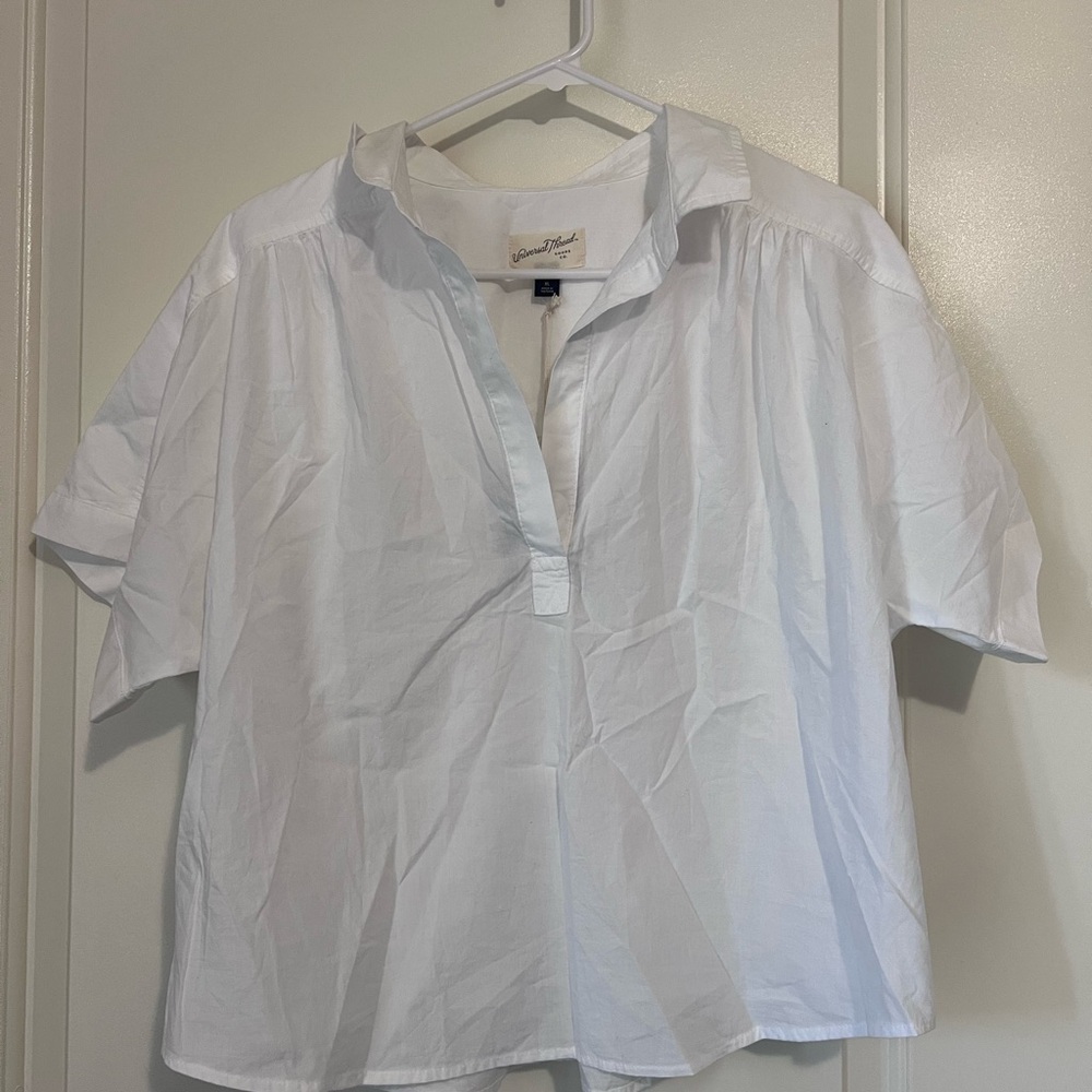 Universal Thread White Short Sleeve Blouse